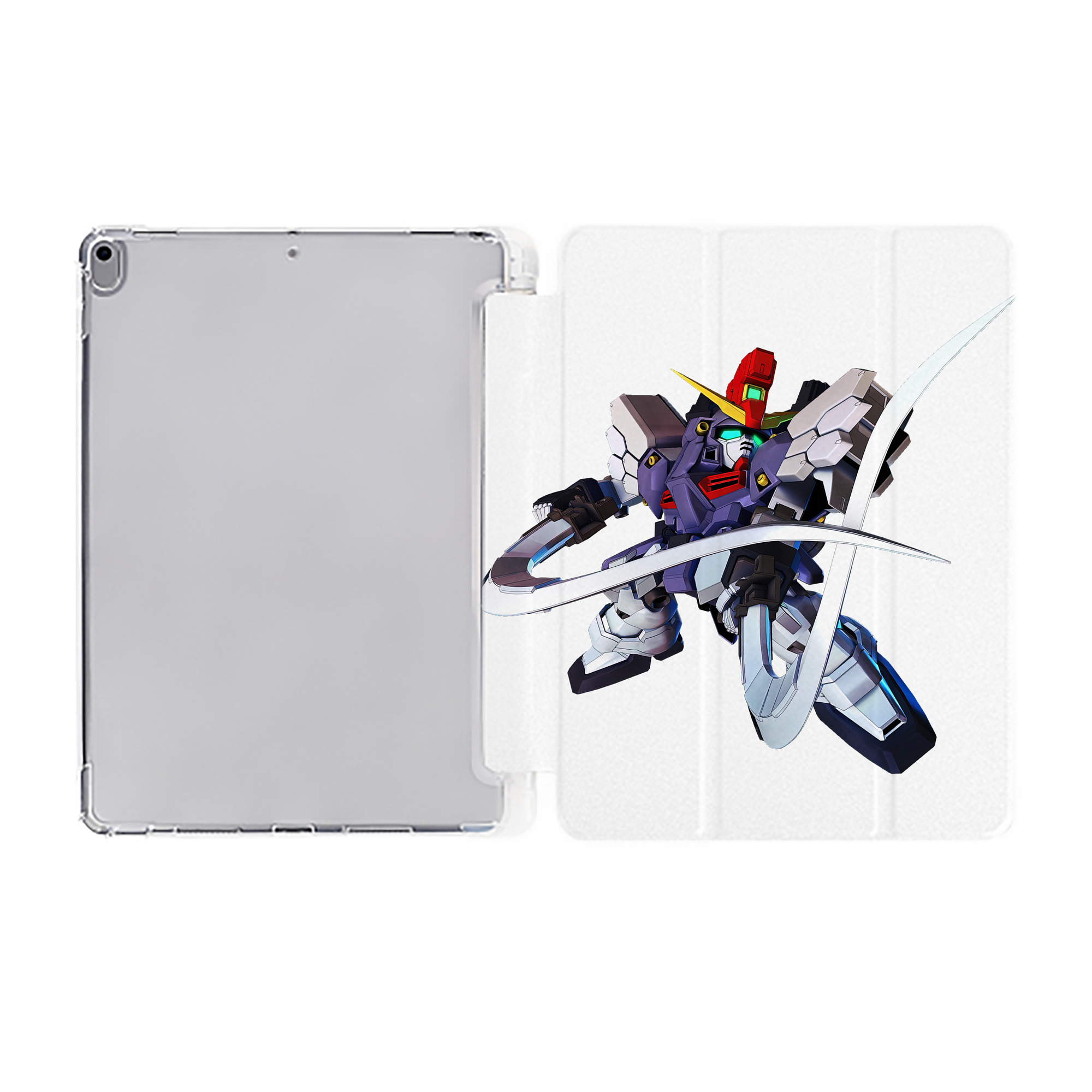 （画像用） 機動戦士ガンダム Mobile Suit Gundam IPad ケース ペン収納付き 三つ折りスタンド PUレザー×シリコン 対応機種9.5/10.5/10.9インチ